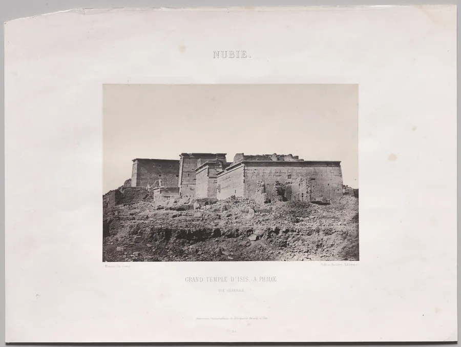 Grand Temple D’Isis, à Philoe (vue générale prise du nord), Nubie by Maxime Du Camp