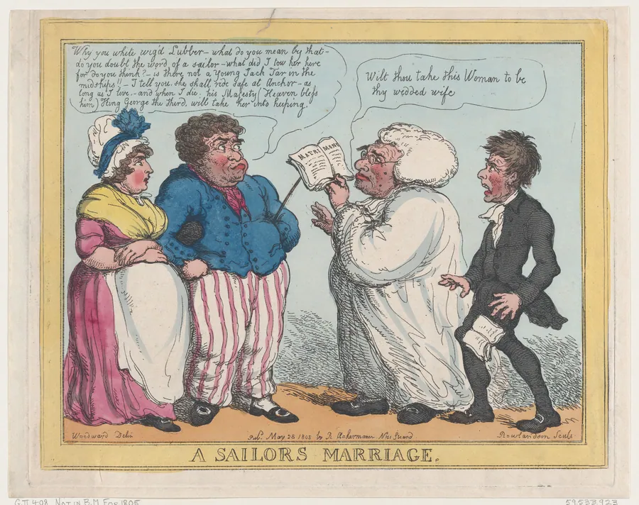A Sailor's Marriage by Thomas Rowlandson