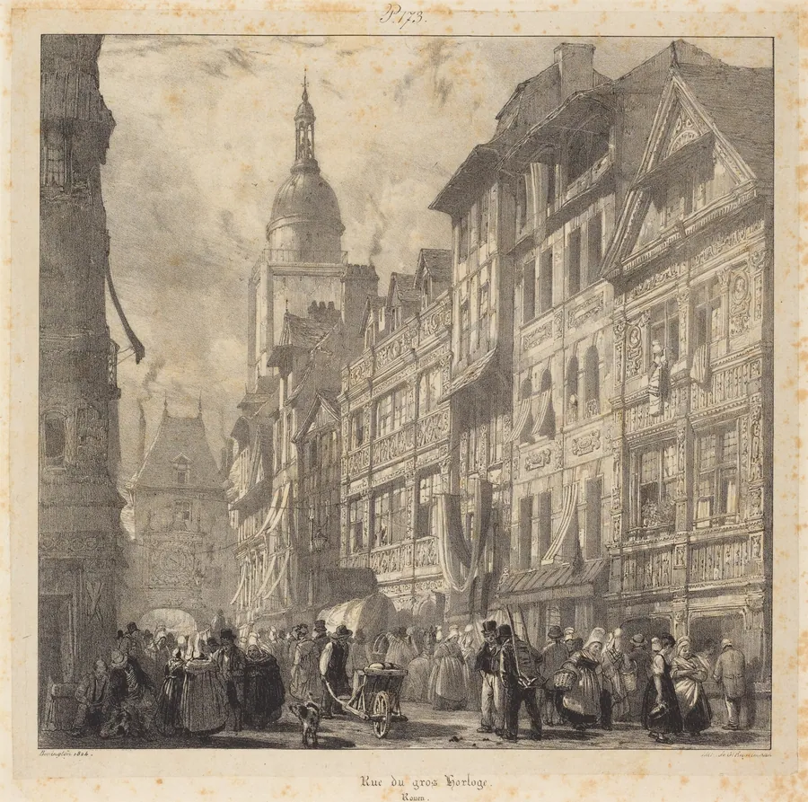 Rue du gros-horloge, Rouen by Richard Parkes Bonington