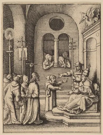 Jesus again before Caiaphas