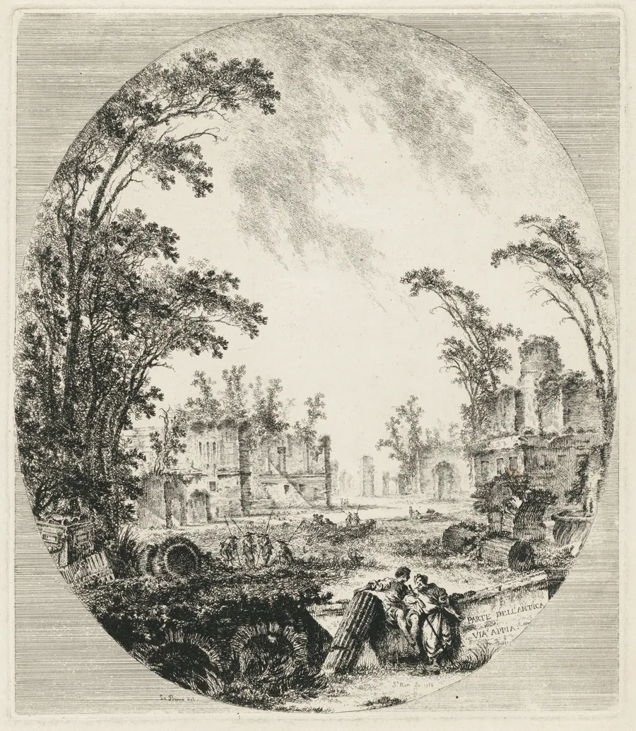 Parte dell'antica via Appia (Section of the Old Appian Way) by Jean-Claude-Richard, Abbé de Saint-Non