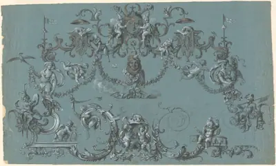 Arabesques with Frolicking Putti, Animals, and Jesters