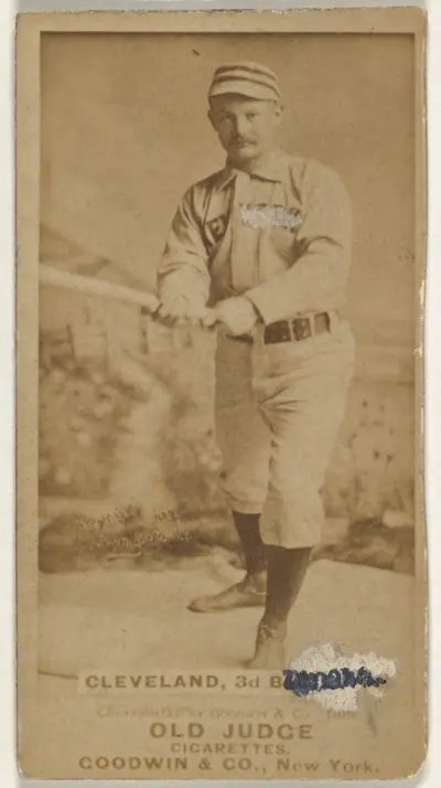 Elmer Ellsworth Cleveland, 3rd Base, Omaha Omahogs/ Lambs, from the Old Judge series (N172) for Old Judge Cigarettes