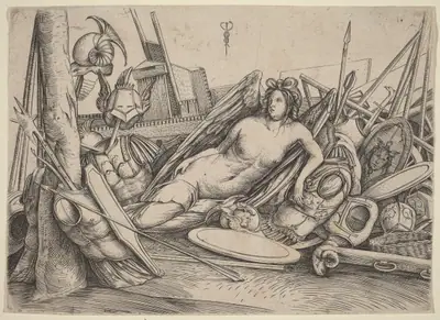 Victory Reclining Amid Trophies