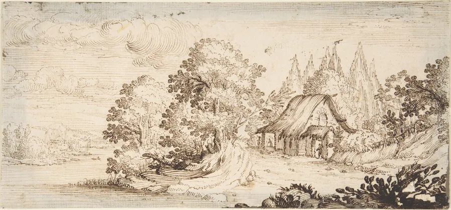 Landscape with Cottage by Jacques Callot