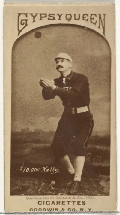 Michael Joseph "$10,000" Kelly, from the Old Judge series (N172) for Old Judge and Gypsy Queen Cigarettes