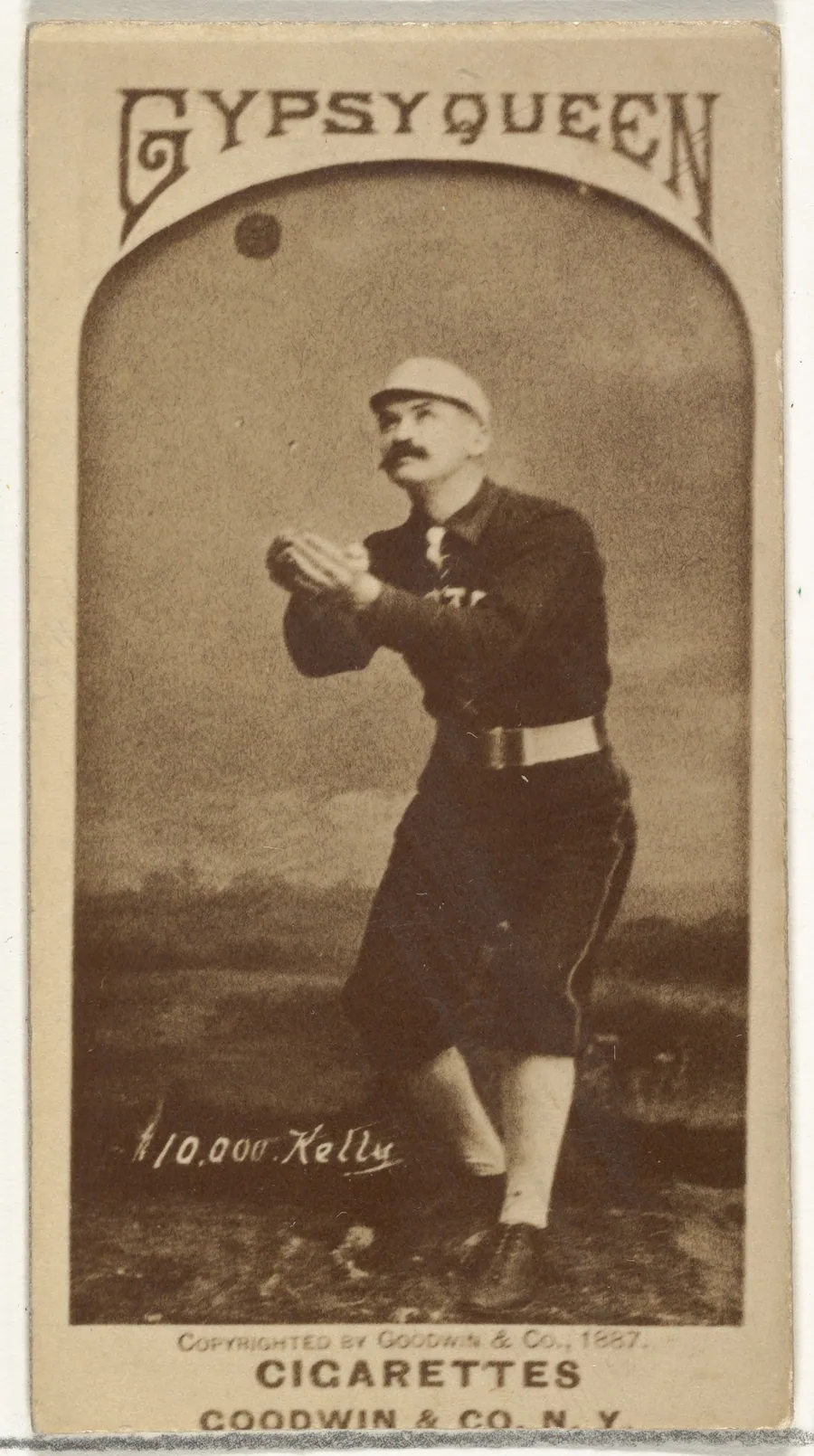 Michael Joseph "$10,000" Kelly, from the Old Judge series (N172) for Old Judge and Gypsy Queen Cigarettes by Goodwin & Company