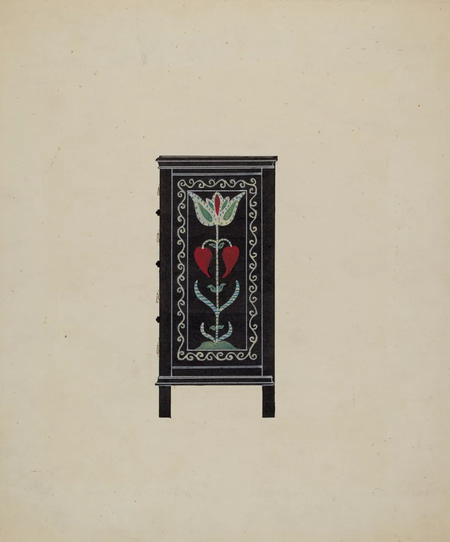 Side View of Guilford Painted Chest by Martin Partyka
