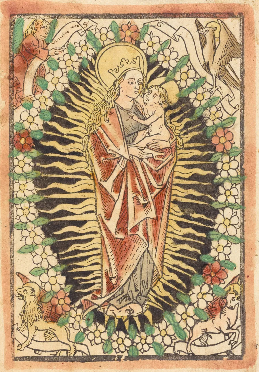Madonna and Child in a Rosary by German 15th Century