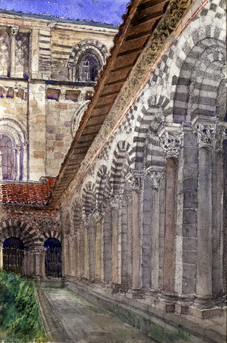 Cathedral Cloister at Le Puy by Cass Gilbert, born Zanesville, OH 1858-died Brockenhurst, England 1934