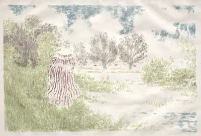 Woman in a Striped Dress