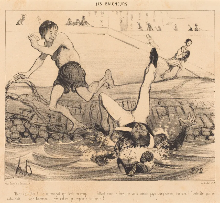 Tiens c't'idée! Le municipal qui boit un coup... by Honoré Daumier