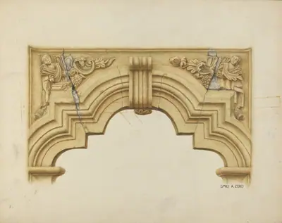 Carved Stone Arch Over Doorway