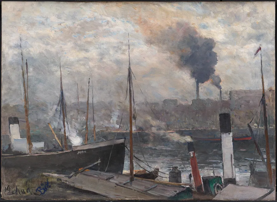 Parti fra en havn i Paris by Bertha Wegmann