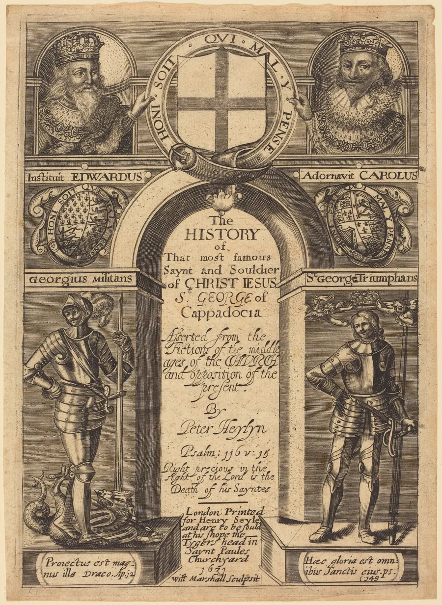 Frontispiece for Peter Heylyn's "The History of St. George of Cappadocia" by Edward Marshall