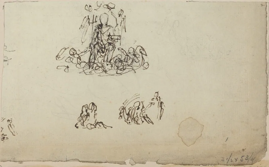 Study of Neptune and Sea Creatures (?) by John Flaxman