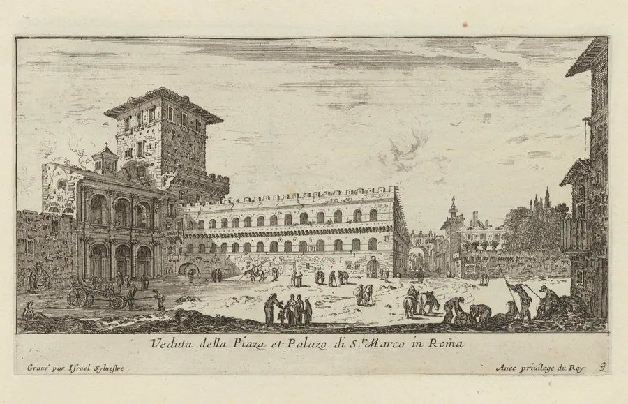 Veduta della Piaza et Palazo di St. Marco in Roma by Israël Silvestre