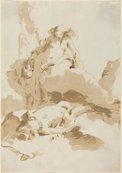 Venus and Cupid Discovering the Body of Adonis
