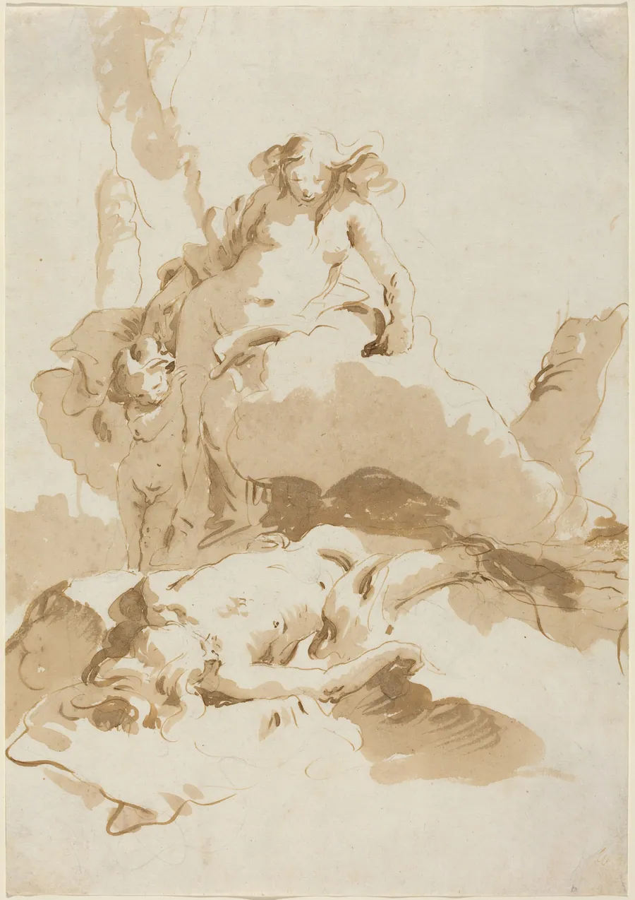 Venus and Cupid Discovering the Body of Adonis by Giovanni Battista Tiepolo