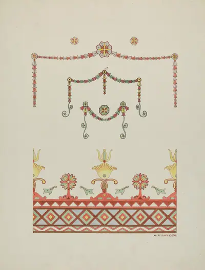 Wall Decorations (Drawing Made from a Restoration)