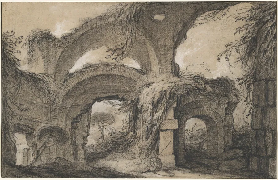 Arches of the Larger Baths at Hadrian's Villa by Charles Michel-Ange Challe