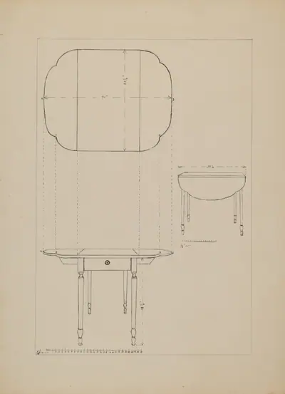 Oval Table Drop Leaf