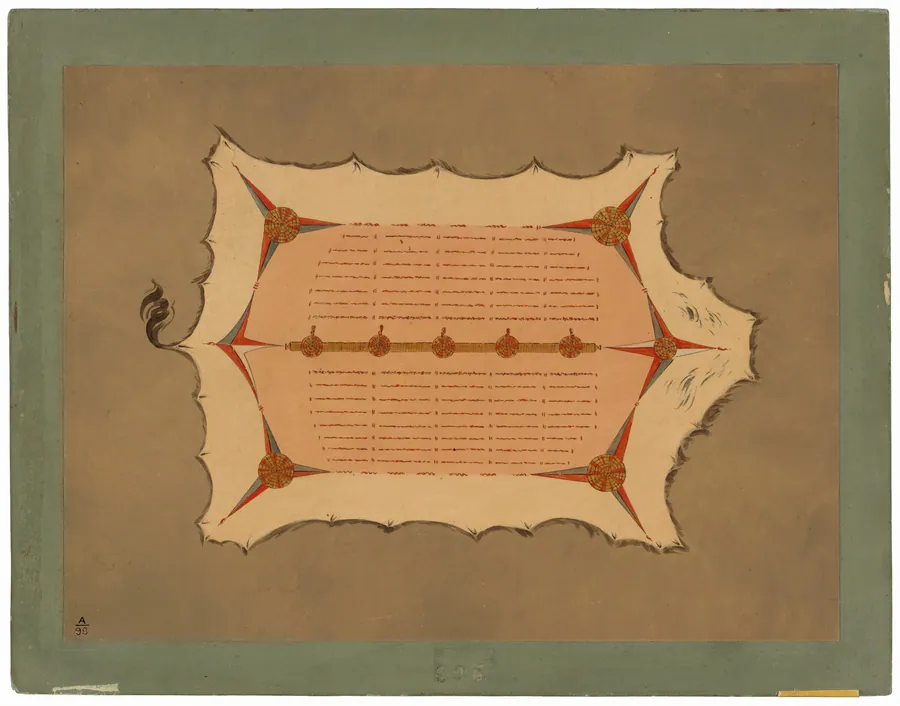Facsimile of a Sioux Robe with Porcupine Quills by George Catlin