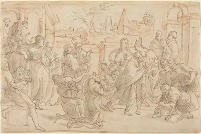 Joseph and His Brother in Egypt [verso]