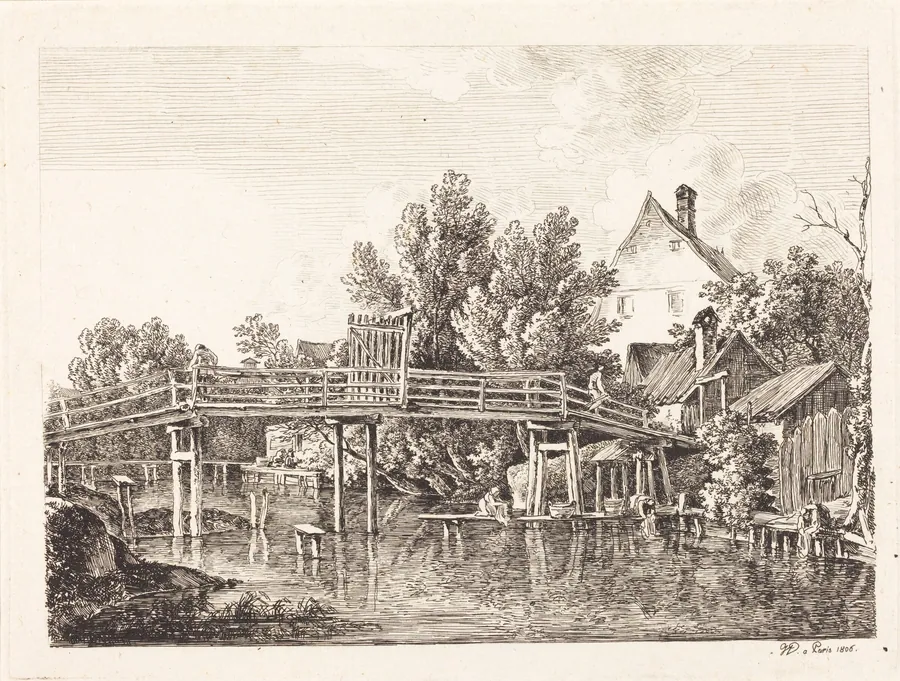 Der kleine Isarsteg by Johann Georg von Dillis