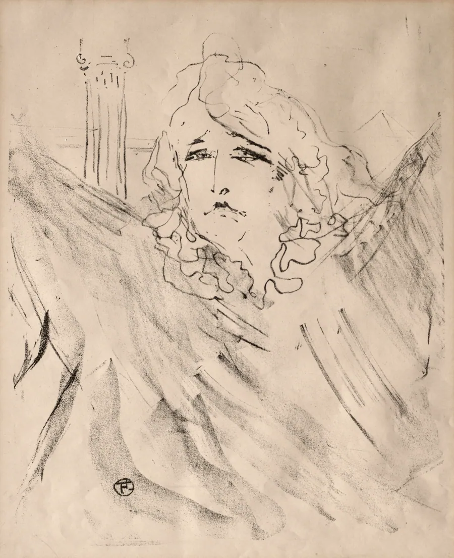 Portraits of Actors and Actresses: Thirteen Lithographs: Sarah Bernhardt by Henri de Toulouse-Lautrec