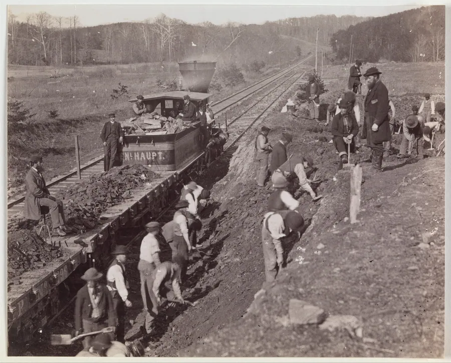 Excavating for "Y" at Devereaux Station, Orange & Alexandria Railroad by Andrew Joseph Russell