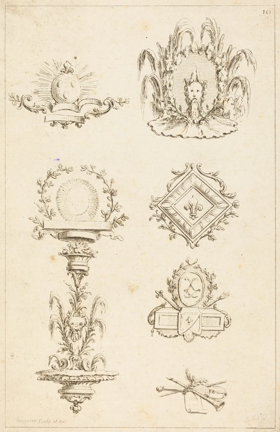 Designs for Tail-Pieces: pl. 10 by Gabriel Huquier