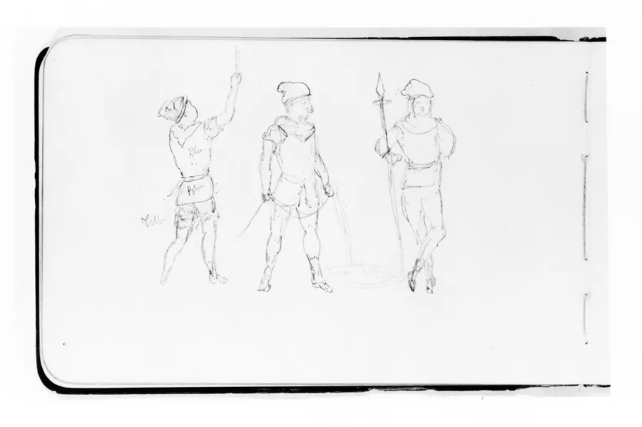 Three Figures (from Sketchbook) by Albert Bierstadt