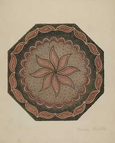 Octagonal Hooked Rug