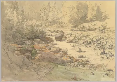 Landscape with Rocks in a River (near Kronau?)