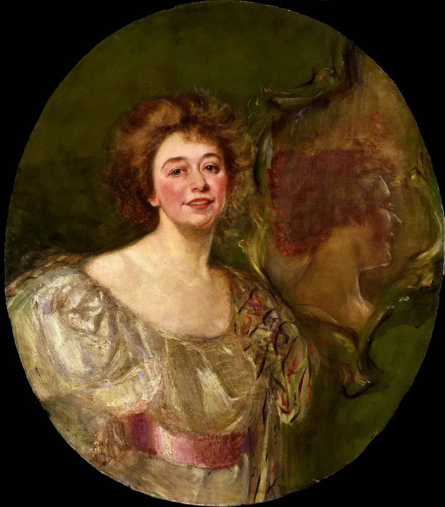 Self-Portrait Reflected in Mirror by Alice Pike Barney, born Cincinnati, OH 1857-died Los Angeles, CA 1931