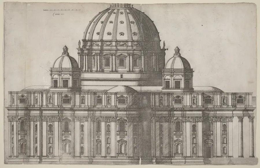 Longitudinal View of Saint Peter's, Rome by Ambrogio Brambilla