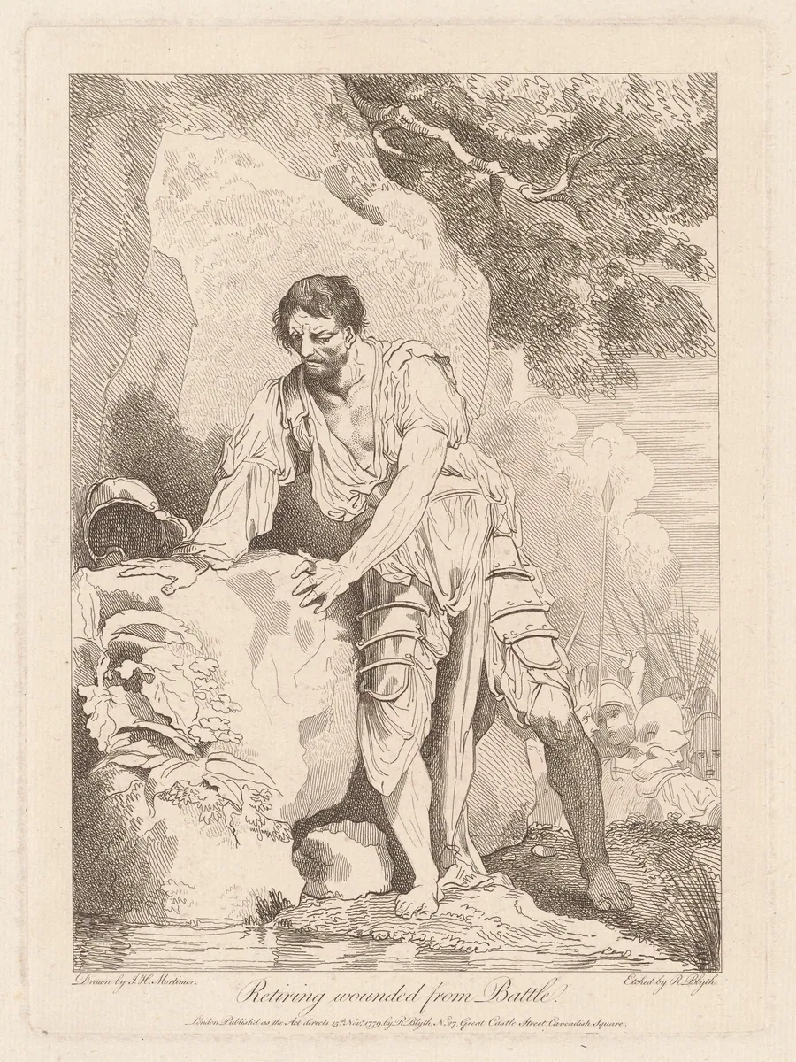 Retiring Wounded from Battle by Robert Blyth
