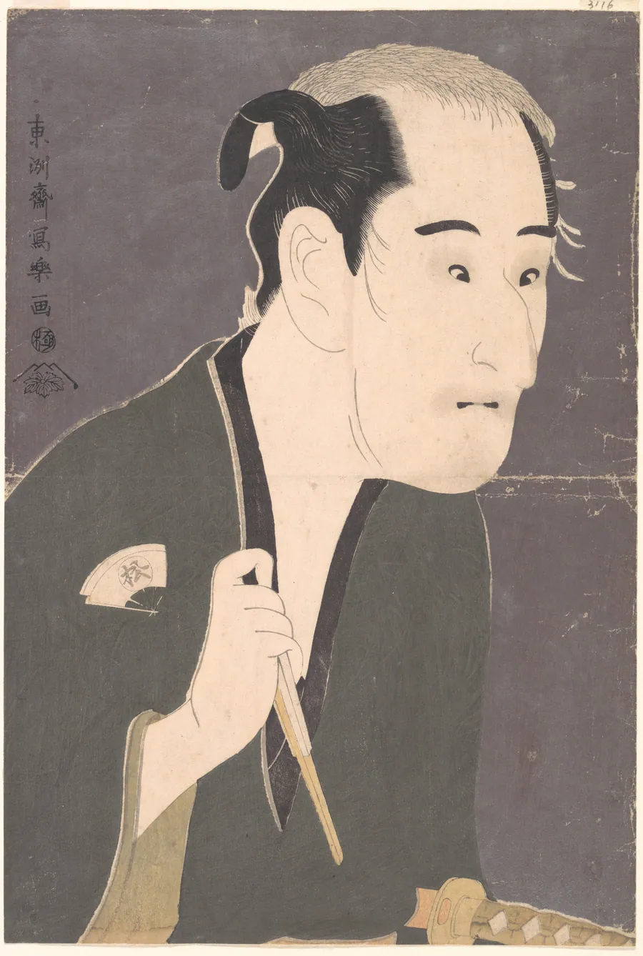 東洲斎写楽画  尾上松助の松下酒之進  『敵討乗合話』|Onoe Matsusuke I as Matsushita Mikinojō in the Play "Katakiuchi noriyaibanashi" by Tōshūsai Sharaku
