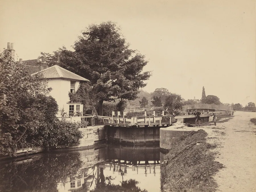 Lock-Keeper's Cottage and Lock Gates by British 19th Century