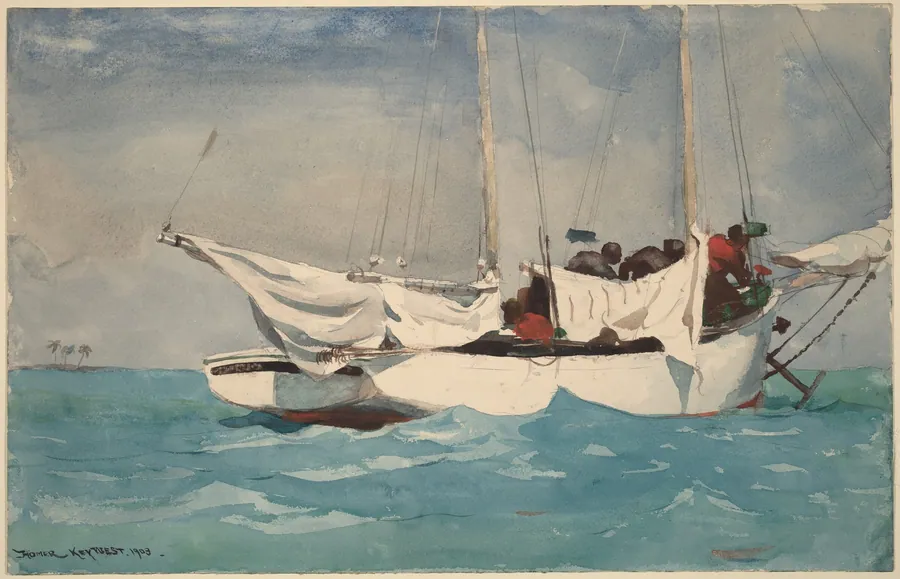 Key West, Hauling Anchor by Winslow Homer