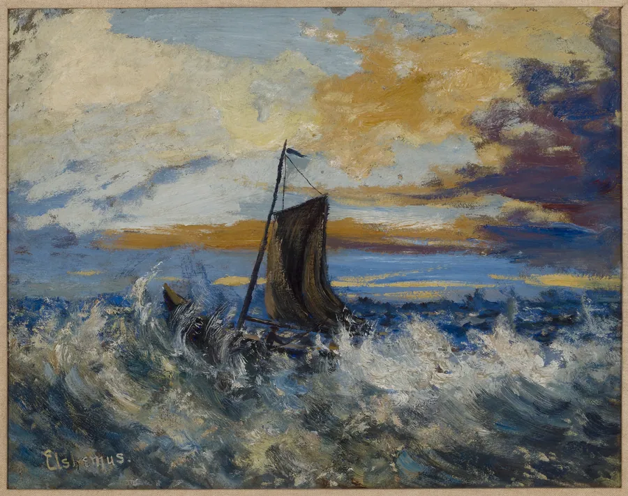 Sailboat, Stormy Sea by Louis Eilshemius, American, b. Arlington, New Jersey, 1864–1941