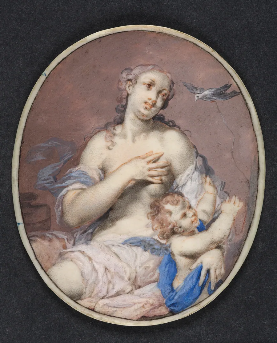 Venus og Amor by Rosalba Carriera