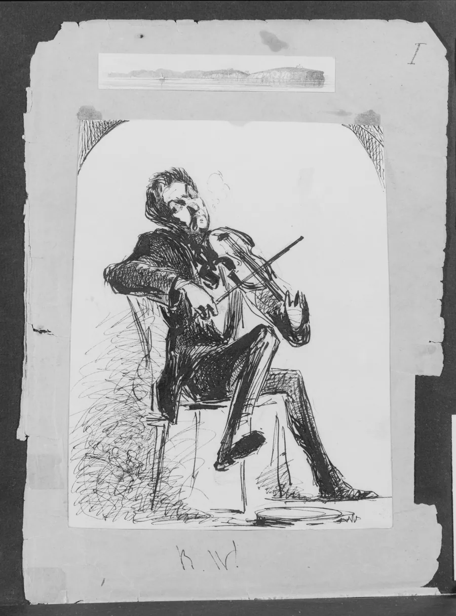 Ross Winans Playing Violin (from Sketchbook) by James McNeill Whistler