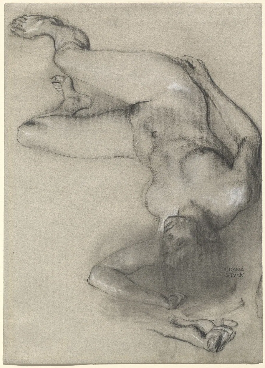 Nude Woman Lying on the Ground by Franz von Stuck