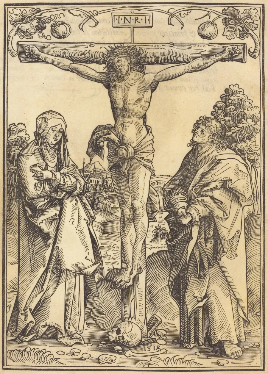 Christ on the Cross with the Virgin and Saint John the Evangelist by Wolf Traut