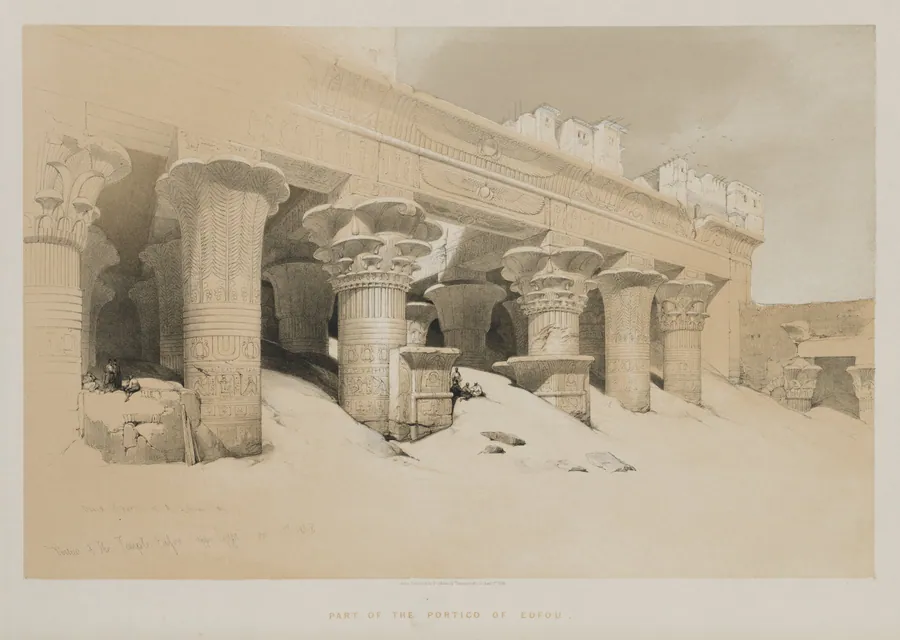 Egypt and Nubia Volume I: Portico of the Temple Edfou, Upper Egypt by Louis Haghe