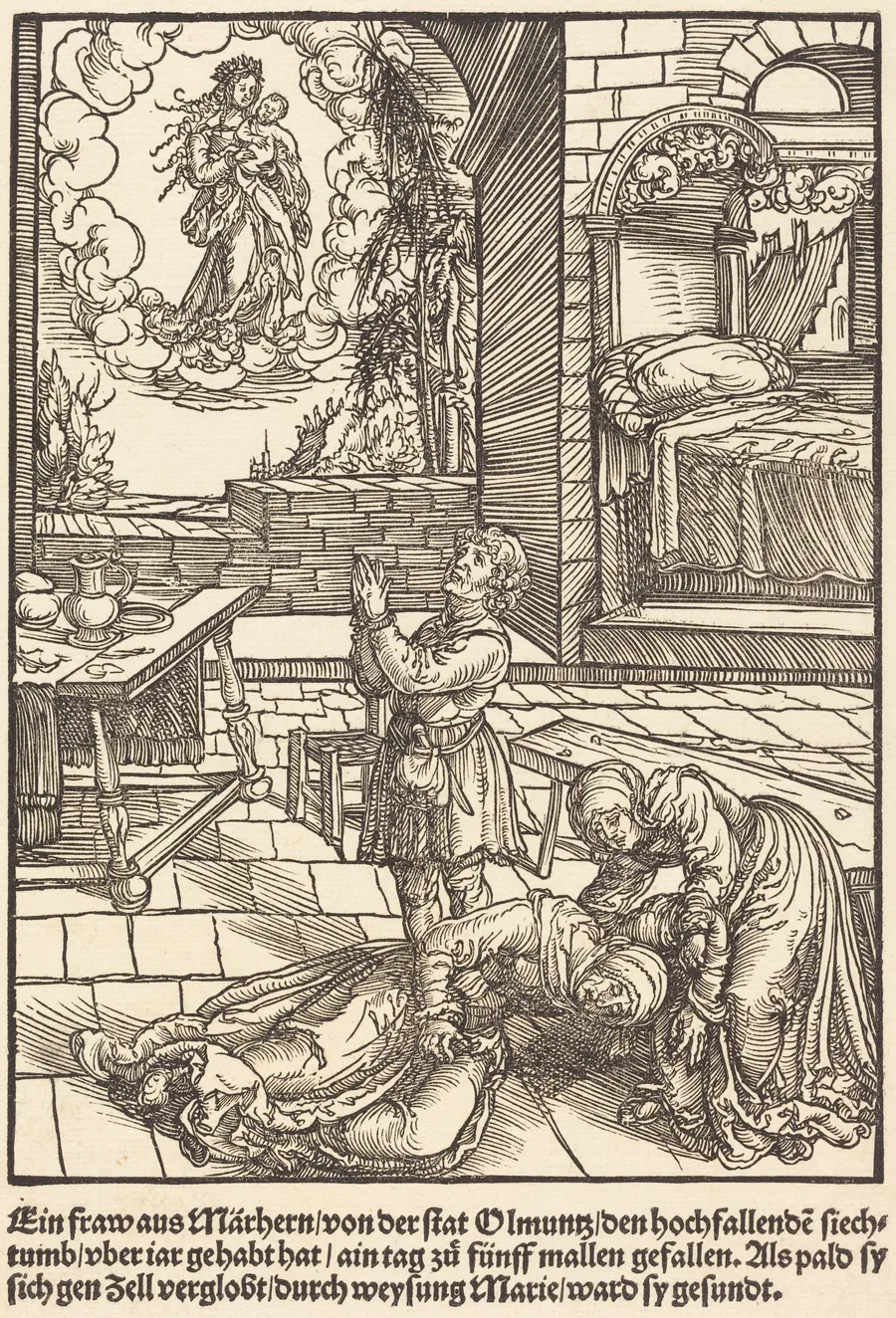 Ein frau aus Marhern ... by Master of the Miracles of Mariazell