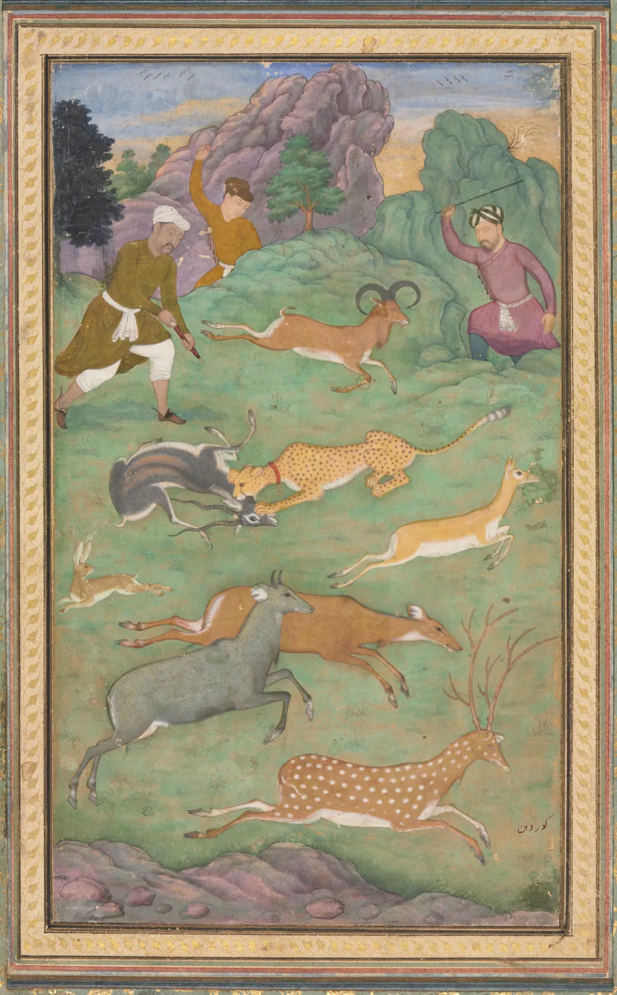 Antelope and deer hunt by Govardhan
