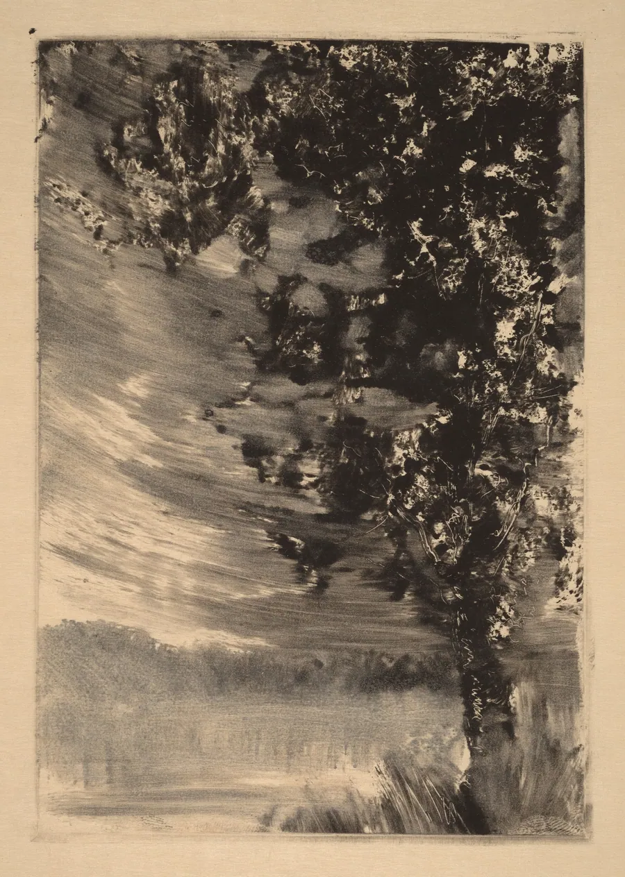 Moonlit Landscape with Tree at the Right by William Fowler Hopson